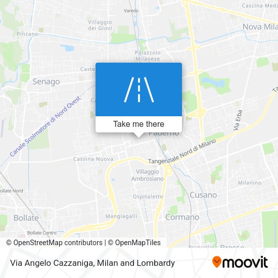 Via Angelo Cazzaniga map