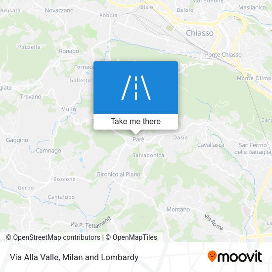 Via Alla Valle map