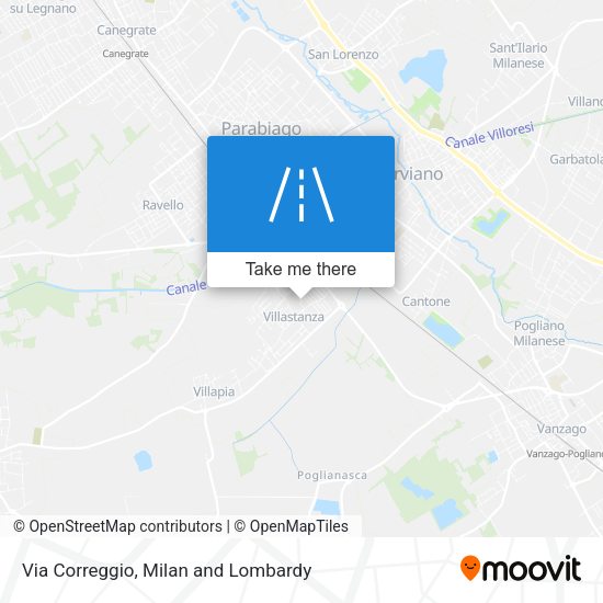 Via Correggio map