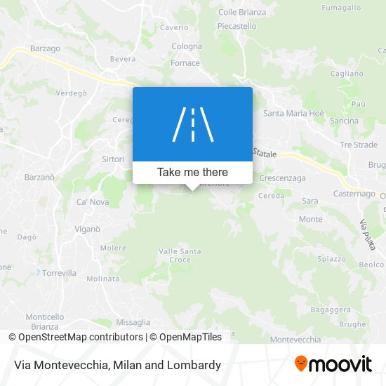 Via Montevecchia map