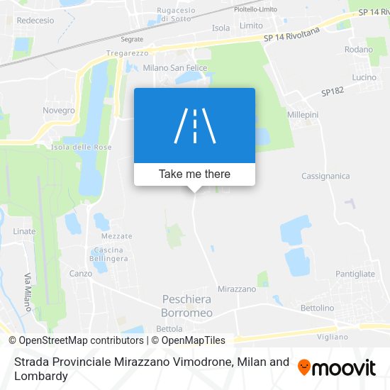 Strada Provinciale Mirazzano Vimodrone map