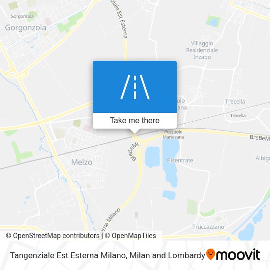 Tangenziale Est Esterna Milano map