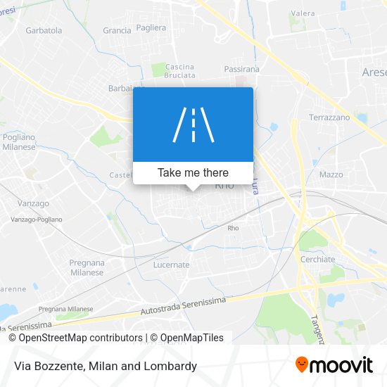 Via Bozzente map