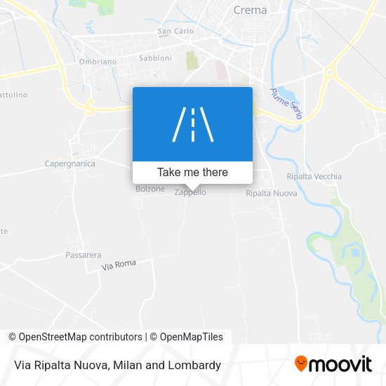 Via Ripalta Nuova map