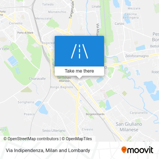 Via Indipendenza map