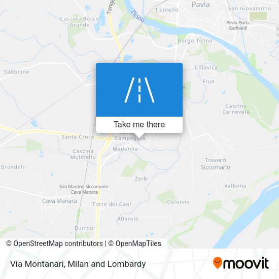 Via Montanari map