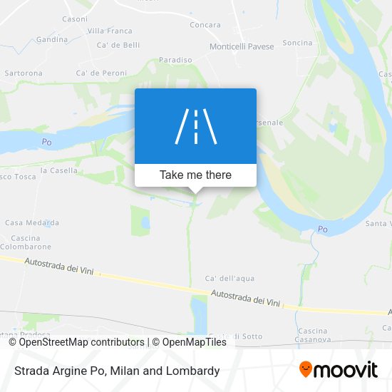 Strada Argine Po map