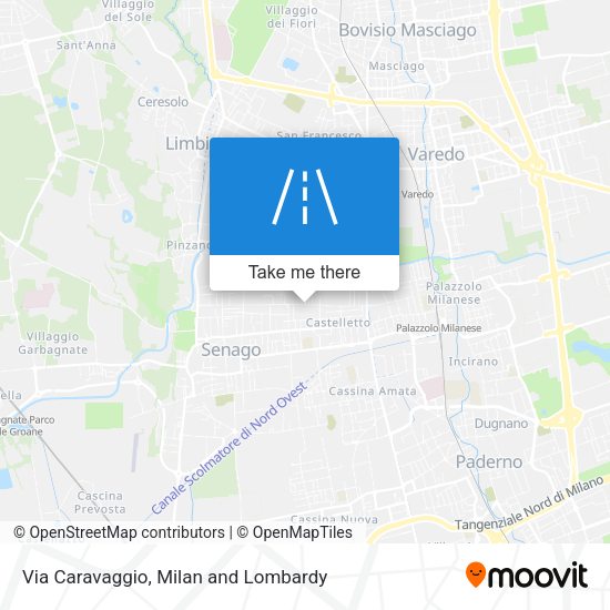 Via Caravaggio map