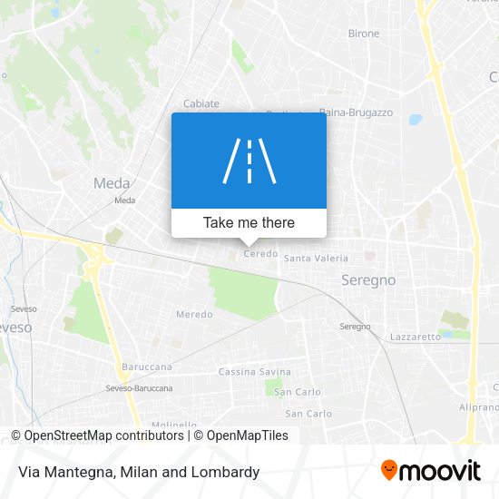 Via Mantegna map