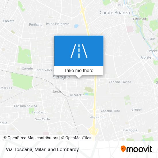 Via Toscana map