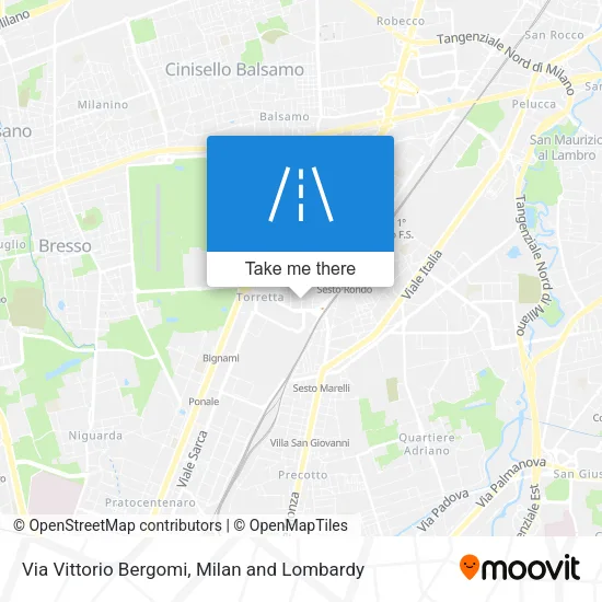 Via Vittorio Bergomi map