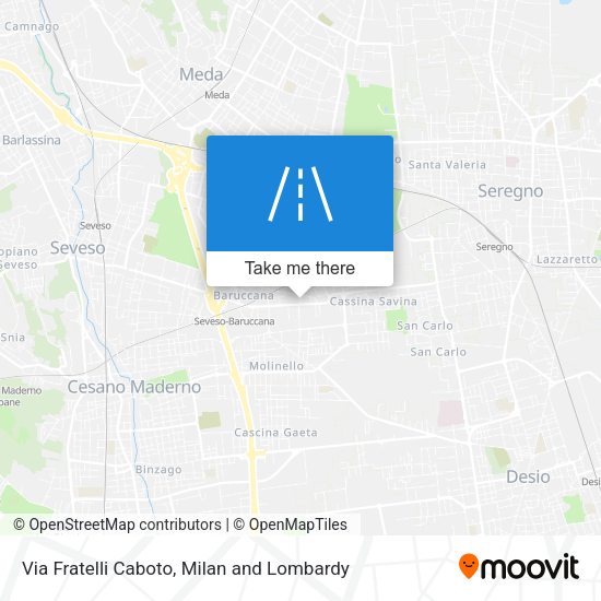 Via Fratelli Caboto map