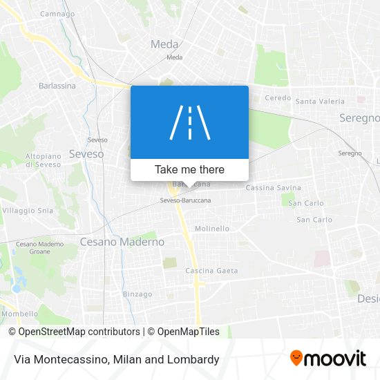 Via Montecassino map