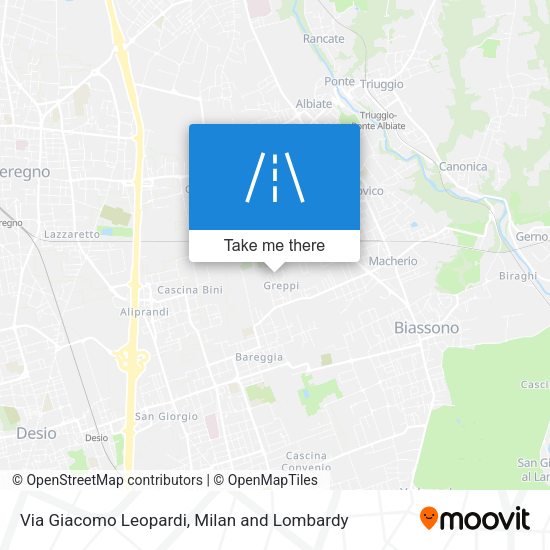 Via Giacomo Leopardi map
