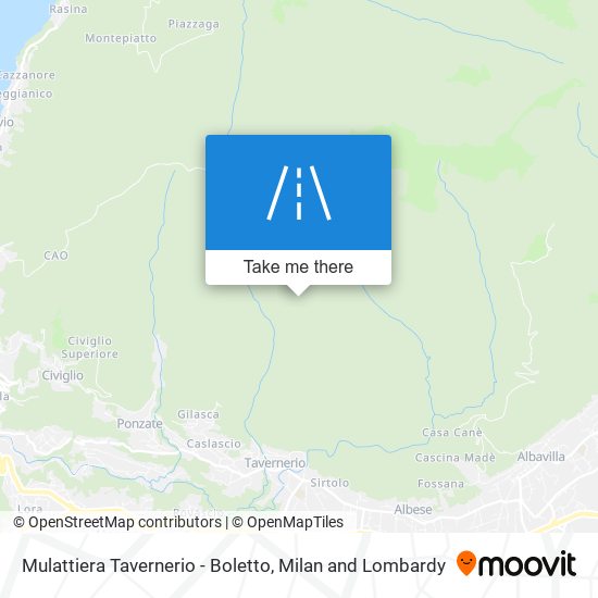 Mulattiera Tavernerio - Boletto map