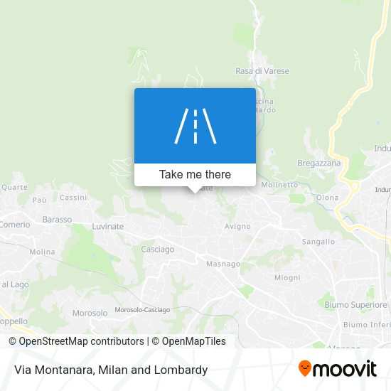 Via Montanara map