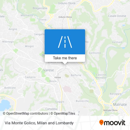 Via Monte Golico map