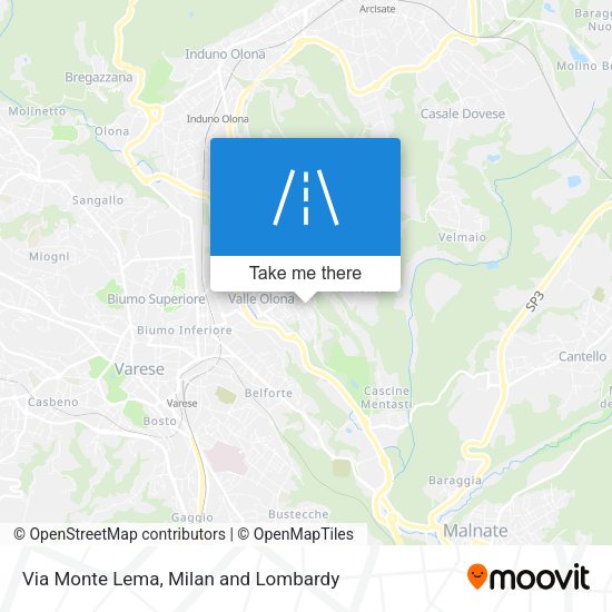 Via Monte Lema map