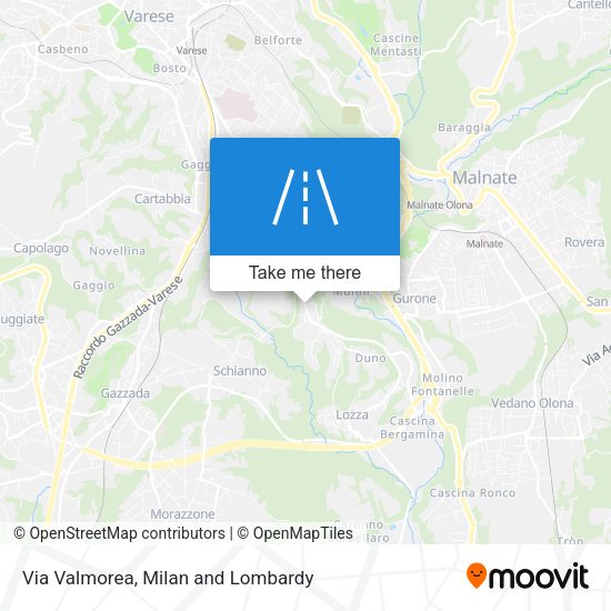 Via Valmorea map