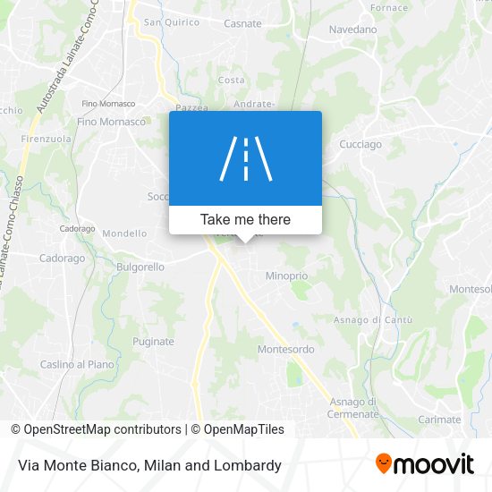Via Monte Bianco map