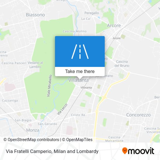 Via Fratelli Camperio map