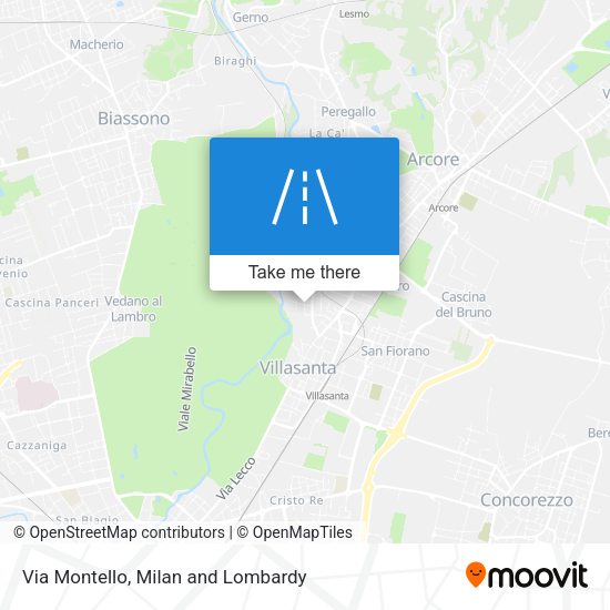 Via Montello map