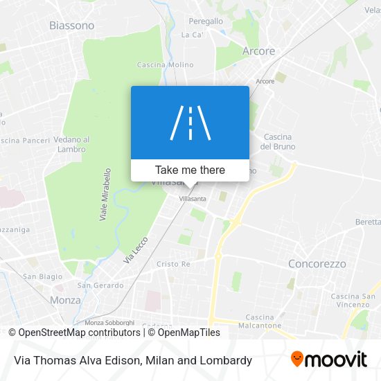 Via Thomas Alva Edison map