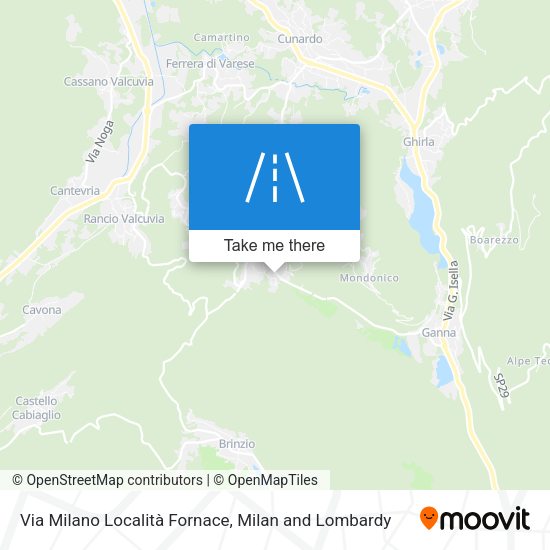 Via Milano Località Fornace map