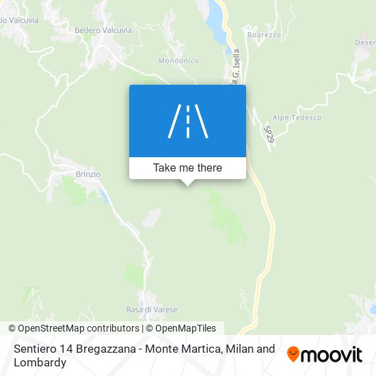 Sentiero 14 Bregazzana - Monte Martica map