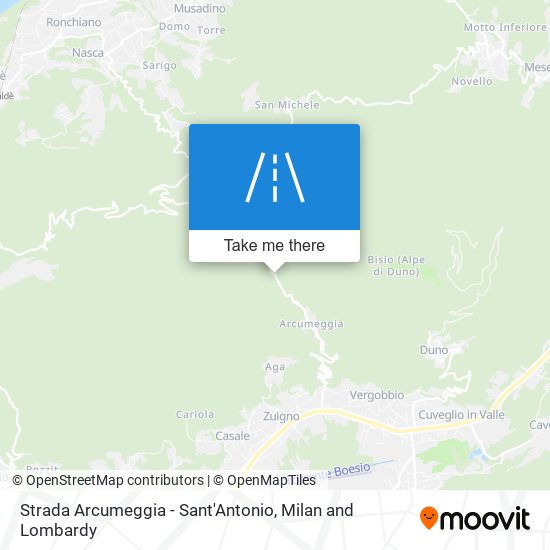 Strada Arcumeggia - Sant'Antonio map