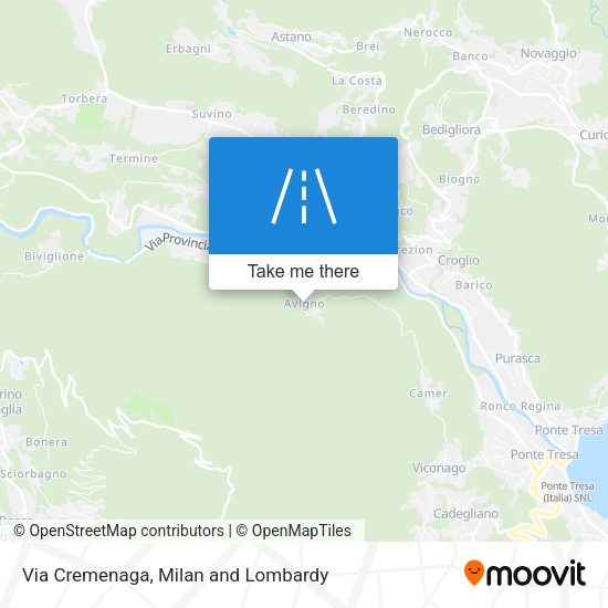 Via Cremenaga map