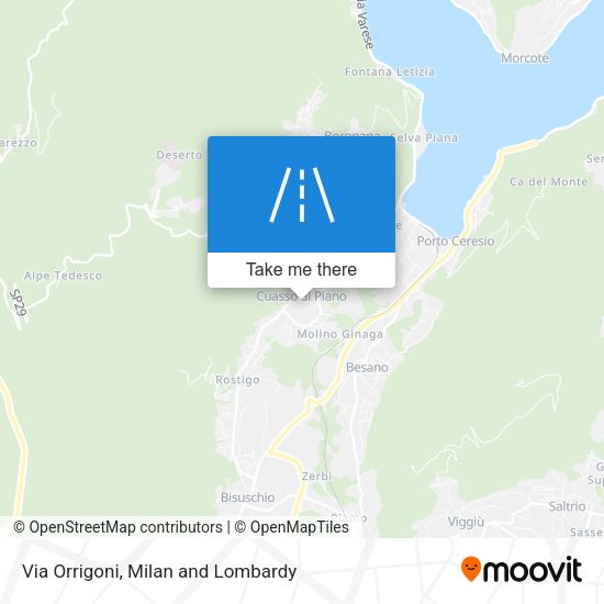Via Orrigoni map