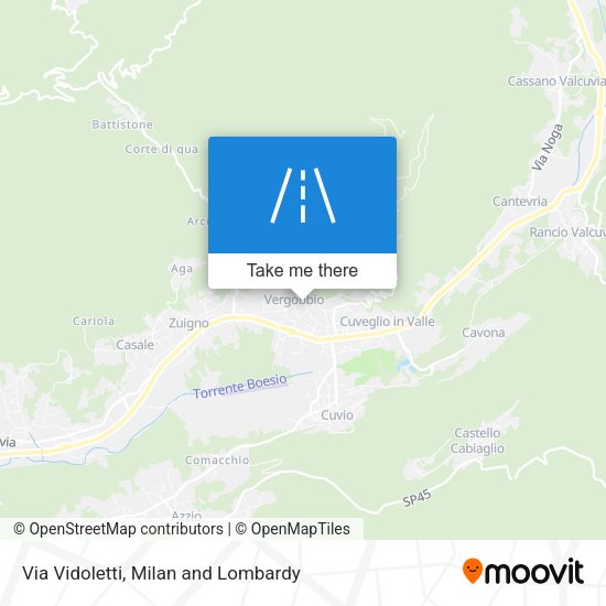 Via Vidoletti map