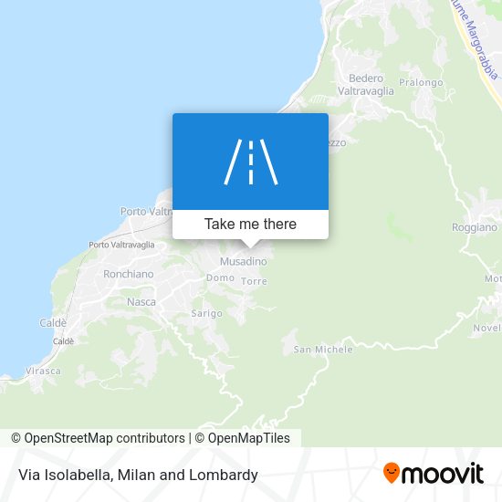 Via Isolabella map