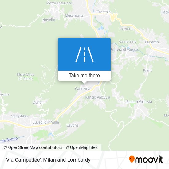 Via Campedee' map
