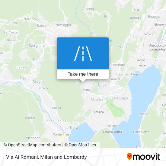 Via Ai Romani map