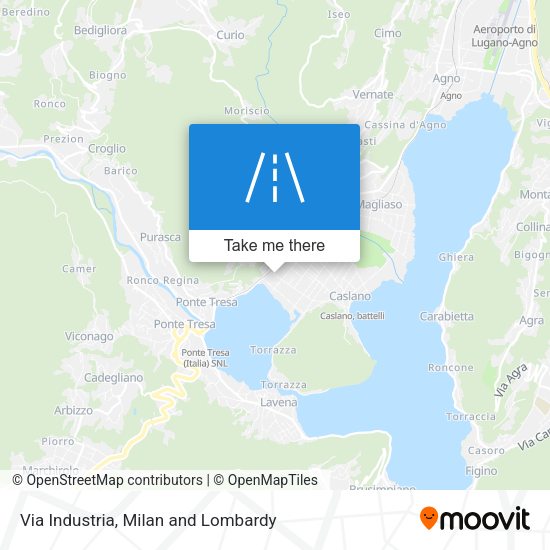 Via Industria map