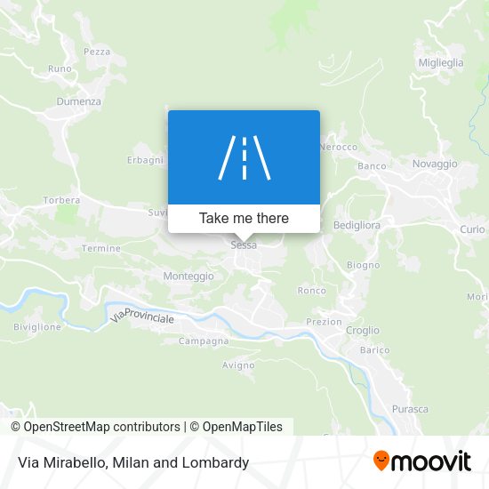 Via Mirabello map
