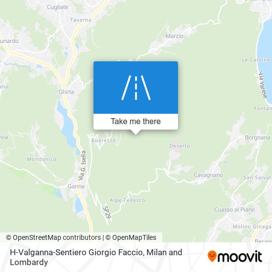 H-Valganna-Sentiero Giorgio Faccio map