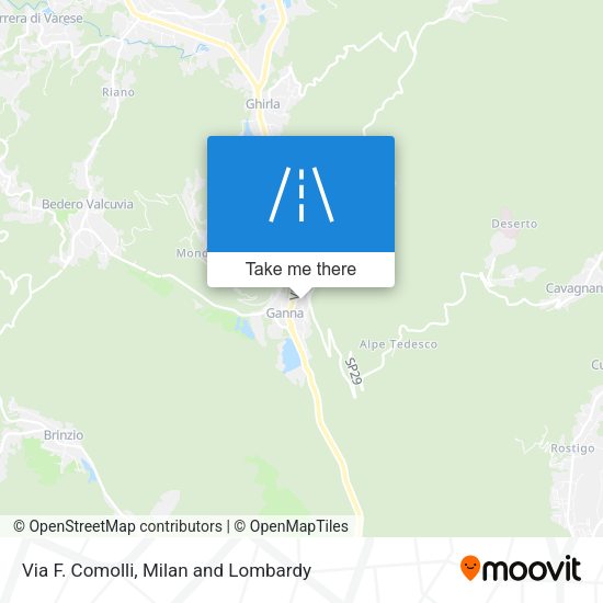 Via F. Comolli map