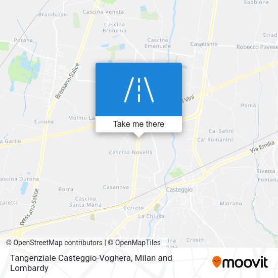 Tangenziale Casteggio-Voghera map