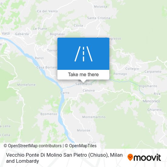 Vecchio Ponte Di Molino San Pietro (Chiuso) map