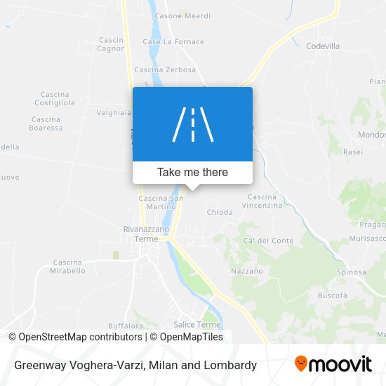 Greenway Voghera-Varzi map