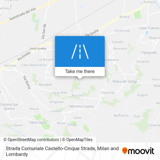 Strada Comunale Castello-Cinque Strade map