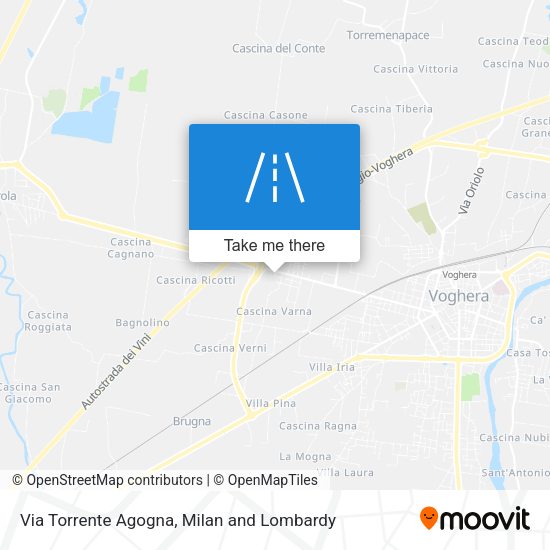 Via Torrente Agogna map