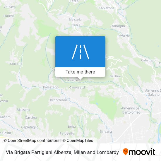 Via Brigata Partigiani Albenza map