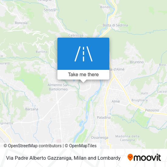 Via Padre Alberto Gazzaniga map