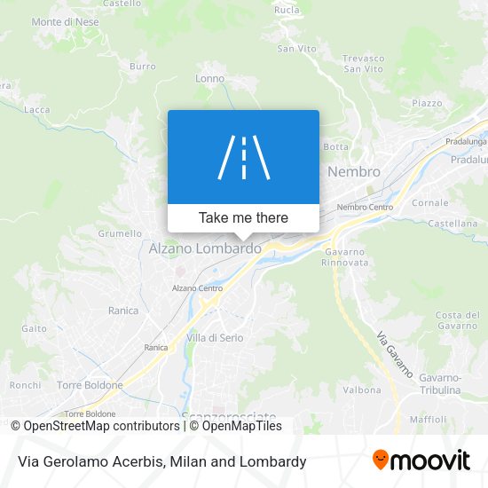 Via Gerolamo Acerbis map