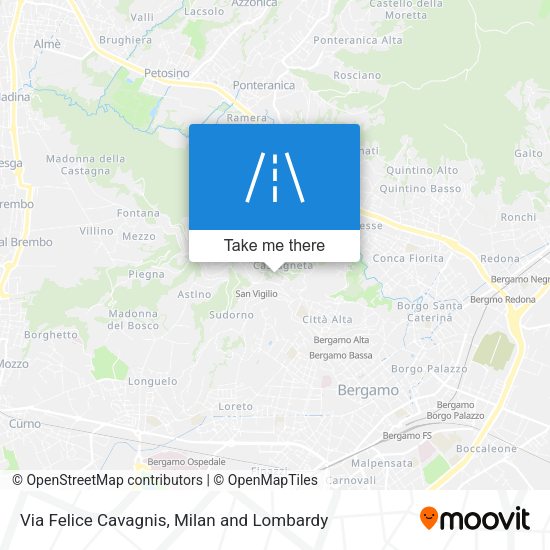 Via Felice Cavagnis map