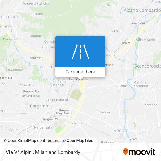 Via V° Alpini map